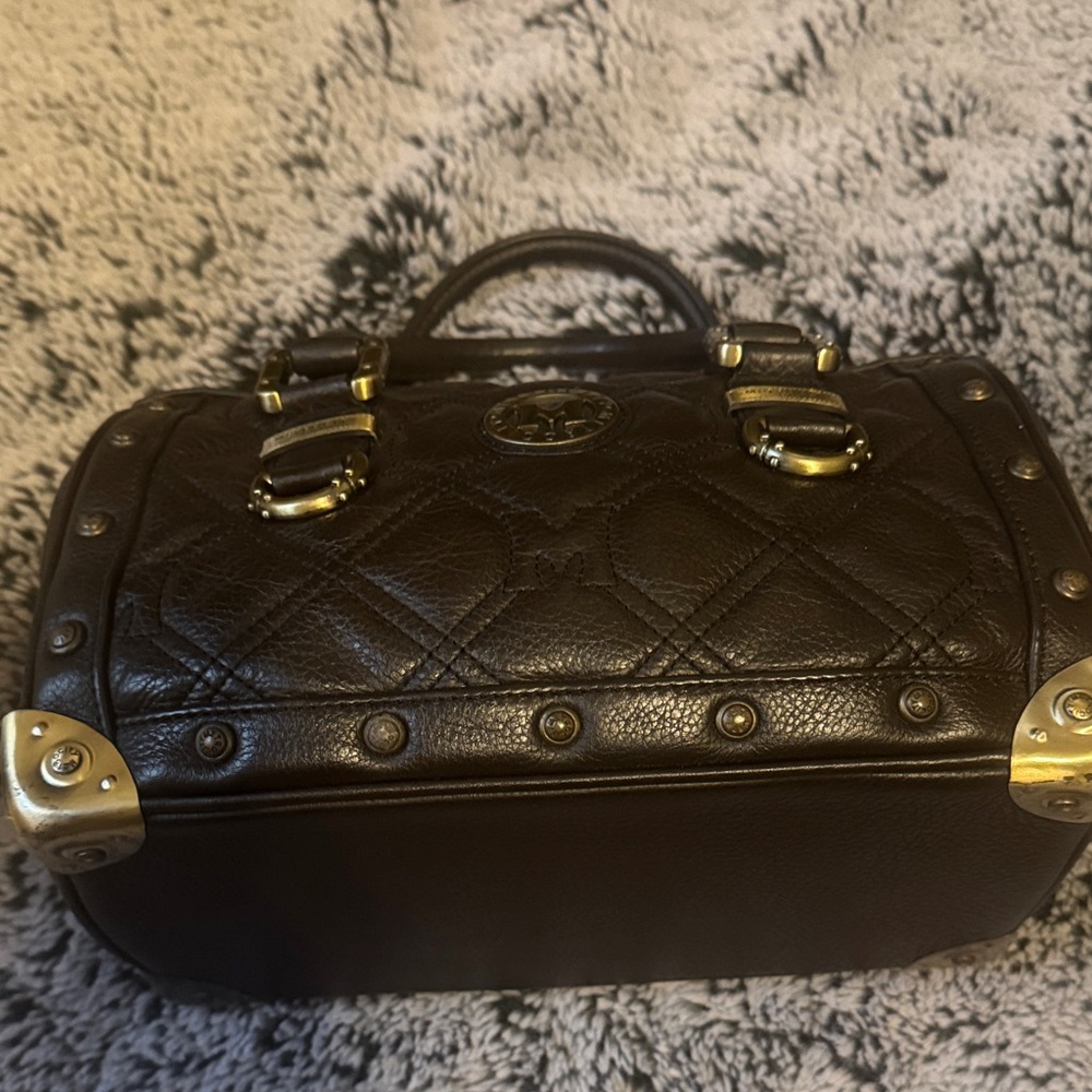 Metrocity Quilted Brown Leather Satchel - Picture 2 of 16